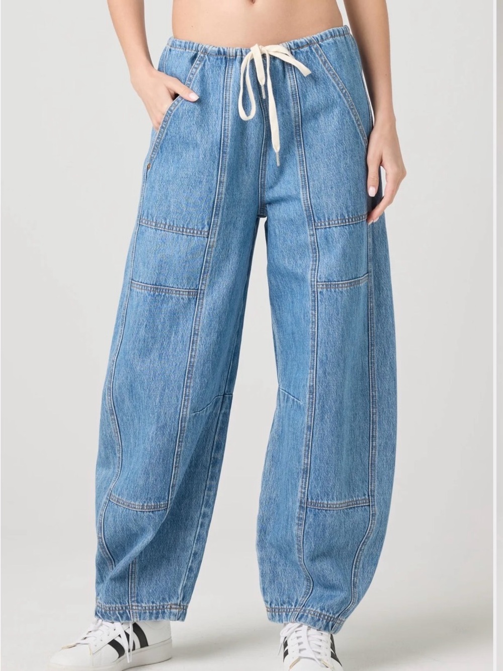 Blank NYC Drawstring Carpenter Barrel Jeans light blue